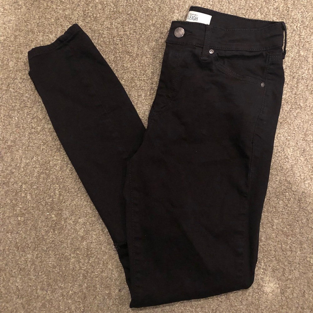 Black topshop moto leigh jeans, never worn